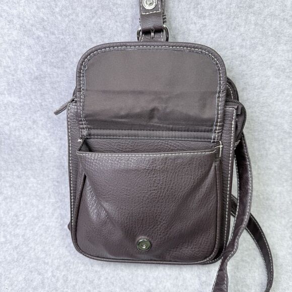 Medium Brown Cross Body Purse with Adjustable Strap Multi Compartments - Picture 3 of 14